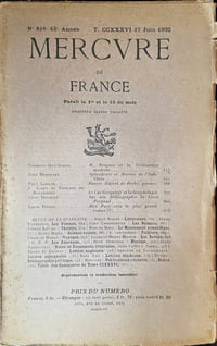 Mercure de France. n°816. 15 juin 1932.