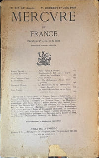 Mercure de France. n°815. 1er juin 1932.