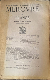 Mercure de France. n°810. 15 mars 1932.