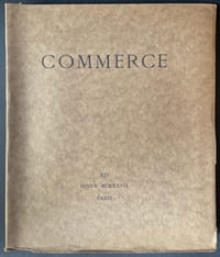 Commerce. Cahiers Trimestriels. XIV. Hiver 1927.