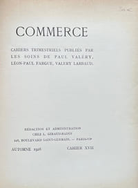 Commerce. Cahiers Trimestriels. XVII. Automne 1928.