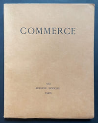Commerce. Cahiers Trimestriels. XXI. Automne 1929.