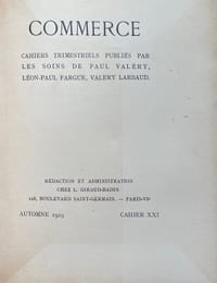 Commerce. Cahiers Trimestriels. XXI. Automne 1929.