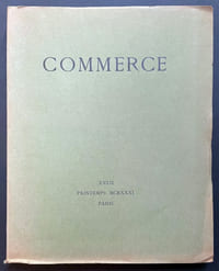 Commerce. Cahiers Trimestriels. XXVII. Printemps 1931.