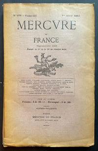 Mercure de France. n°379. 1er avril 1913.