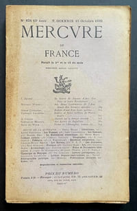 Mercure de France. n°824. 15 octobre 1932.