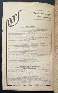 La Nouvelle Revue Française. 1er juillet 1936. n°274.