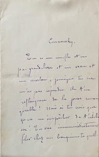 Lettre autographe signée, (sans lieu, sans date), à Maurice Edmond Saillant, dit Curnonsky.