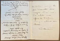 Lettre autographe signée, le 5 juin 1914, 3 pages in-12 : 149 x 112, sur papier à lettre à l’en-tête du 19, avenue Mac Mahon – Wagram 91-50, accompagnée de son enveloppe timbrée à la date du 5 juin 1914.