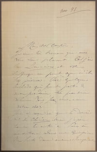 L.A.S., novembre 1891, à l’écrivain Paul Redonnel,