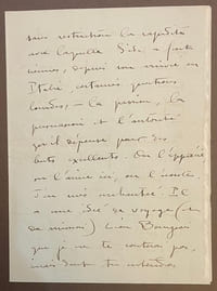 Lettre autographe signée, à son amie Marguerite Moreno, (sans date, année 1917), 4 pages in-8, 195 x 144, sur papier vert pâle à l’adresse du Palace Hôtel Rome.