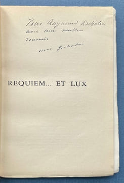 Requiem… et Lux. . JOUHANDEAU, Marcel.