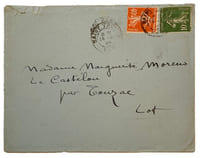 Lettre autographe signée de Colette à son amie Marguerite Moreno, sur une lettre de Georges Zeller datée du 11 août 1926.