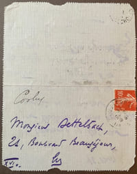 carte pneumatique, 16 mai 1914, à Charles Dettelbach.