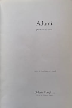 Adami. Peintures récentes.. Repères - Cahiers d'art contemporain n°6.
