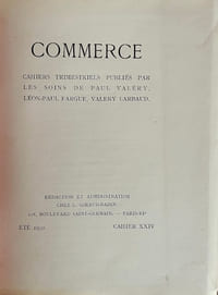 Commerce. Cahiers Trimestriels. XXIV. Été 1930.