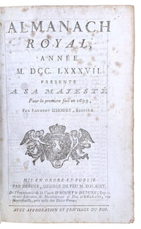 Almanach royal. Année M. DCC. LXXXVII.
