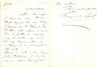 L.A.S., jeudi (1902 ?), à l’écrivain Serge Basset.