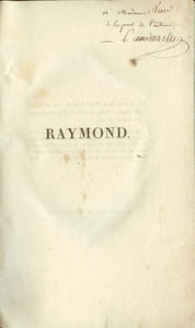 Raymond par Louis-Aimé Martin ; suivi de plusieurs fragments tirés des Tableaux et beautés pittoresques de la nature, ouvrage inédit du même auteur.
