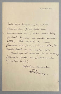 Lettre autographe signée.