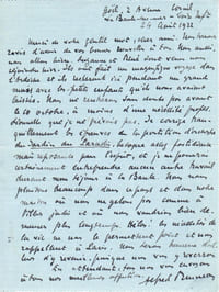 Lettre autographe signée.