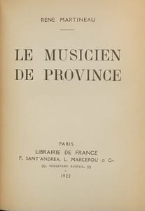 Le musicien de province.