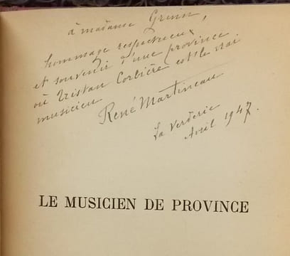 Le musicien de province.. MARTINEAU (René)