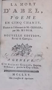 La mort d'Abel. Poème en cinq chants.