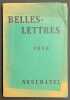 Belles-Lettres Neuchâtel 1940. . [BELLES-LETTRES]