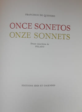 Once sonetos - Onze sonnets.. PELAYO (Orlando) - QUEVEDO (Francisco de)