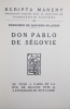 Don Pablo de Segovie.. QUEVEDO-VILLEGAS (Francisco de)