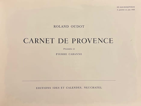 Carnet de Provence.. OUDOT (Roland)