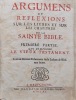 Argumens et reflexions sur les livres et sur les chapitres de la Sainte Bible.. OSTERVALD (Jean-Frédéric)