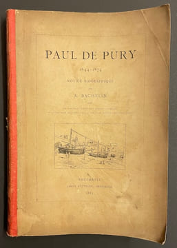 Paul de Pury 1844-1874.. [PURY (Paul de)] - BACHELIN (Auguste)