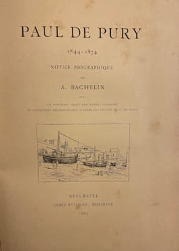 Paul de Pury 1844-1874.. [PURY (Paul de)] - BACHELIN (Auguste)