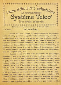 Cours d'électricité industrielle. La nouvelle Méthode Système Teleo.