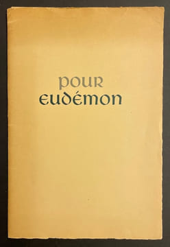 Pour Eudémon.. ZIMMERMANN (Jean-Paul)