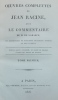 Oeuvres complettes de Jean Racine, avec le commentaire de M. de Laharpe.. RACINE (Jean)