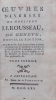 Oeuvres diverses de Monsieur J. J. Rousseau, de Genève, Nouvelle édition , augmentée de sa Lettre contre le projet d'établissement des Spectacles à ...
