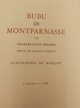 Bubu de Montparnasse.. [MARQUET] - PHILIPPE (Charles-Louis)