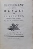 Supplément aux oeuvres de J. J. Rousseau, citoyen de Genève, pour servir de suite à toutes les éditions.. ROUSSEAU (Jean-Jacques)