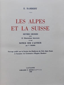 Les Alpes et la Suisse.