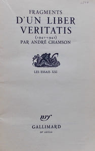 Fragments d'un liber veritatis (1941-1942).