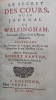 Le secret des cours, ou le journal de Walsingham.. [REFUGE (Eustache de)]