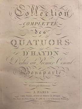 Collection complète des quatuors dédiée au Premier Consul Bonaparte.. HAYDN (Joseph)
