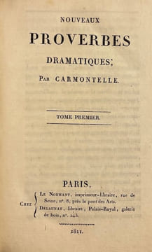Nouveaux proverbes dramatiques.. CARMONTELLE (Louis Carrogis, dit)