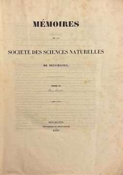 Mémoires de la Société des Sciences Naturelles de Neuchâtel. Tome II.. COLLECTIF