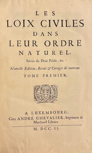 Les loix civiles dans leur ordre naturel: suivies du droit public, &c,
