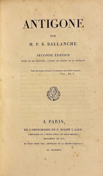Antigone.. BALLANCHE (Pierre Simon)