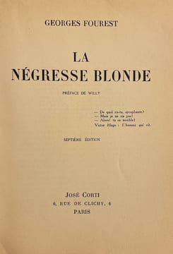 La négresse blonde.. FOUREST (Georges)
